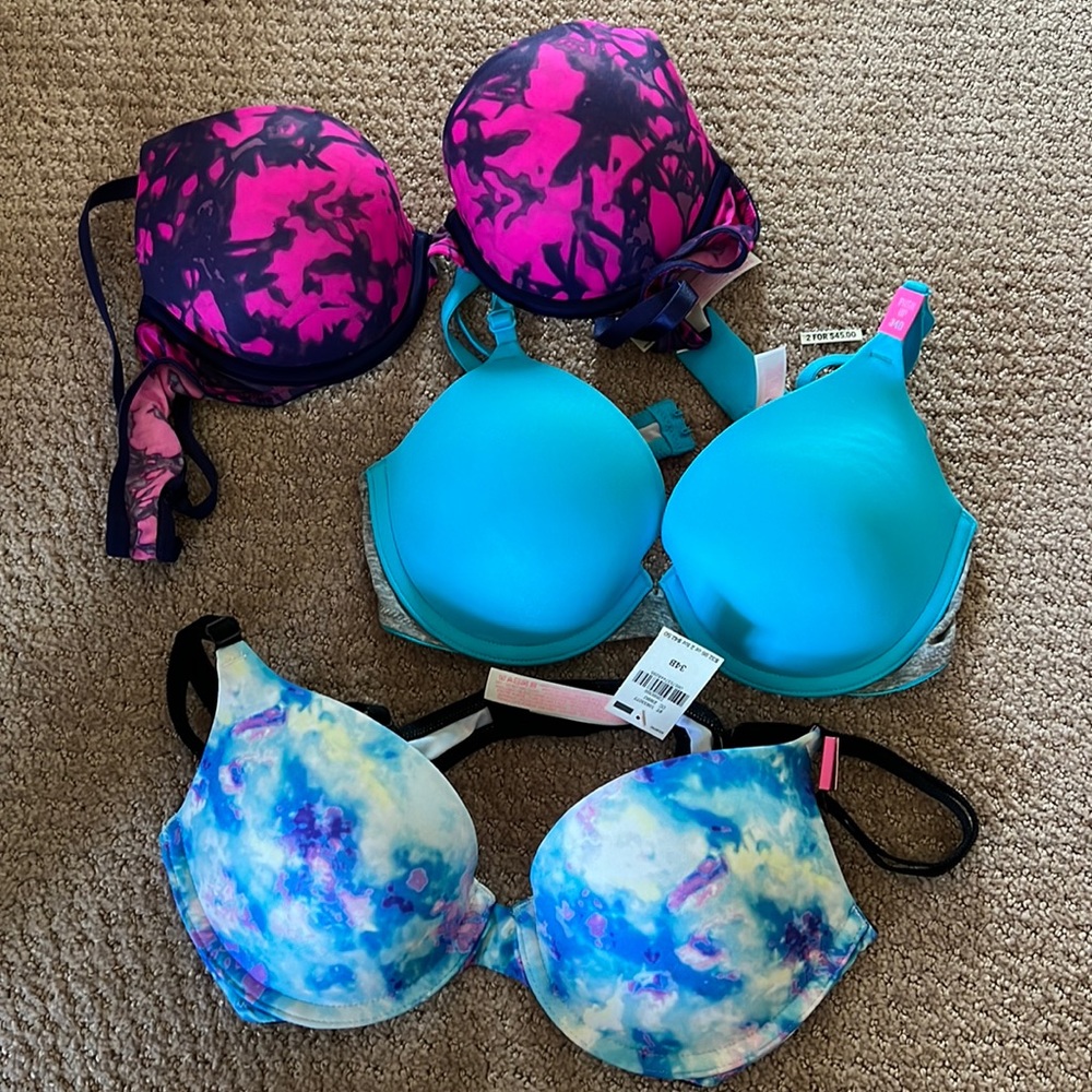 PINK Victoria’s Secret Lot of 3 Push Up Bras - 34B